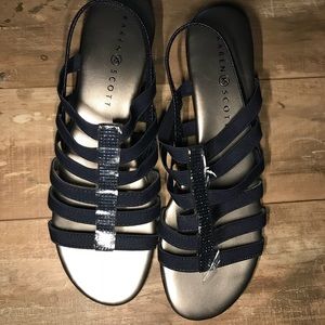 Karen Scott Navy Blue Sandals.  NIB Size 8 1/2